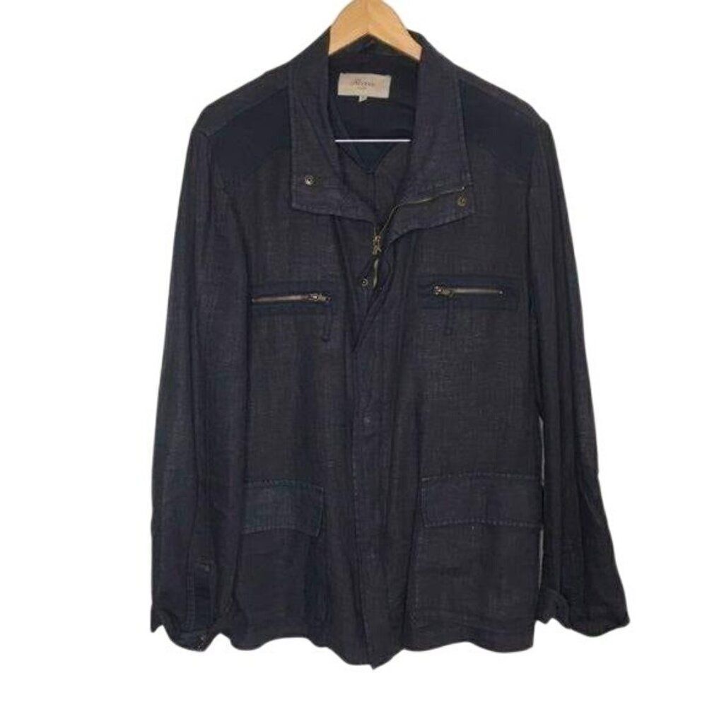 Rococo Studio Mens 52  Linen/Polyester/Nylon Jacket With Zippered Pockets